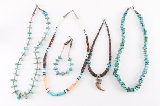 Lot of 5 Native American Necklaces.