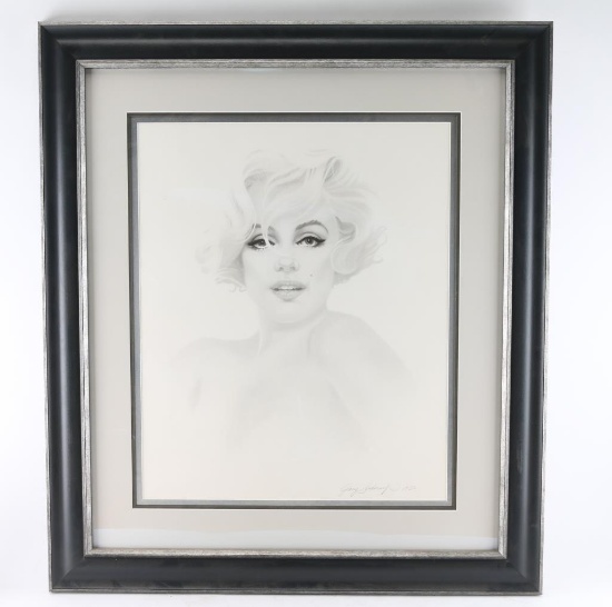 Pencil Signed Print of Marilyn Monroe.