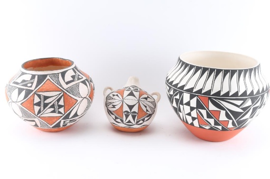 Lot of 3 Acoma Pots