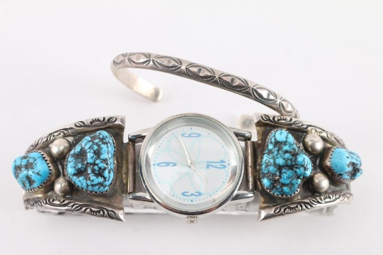 Sterling Watch & Bracelet.