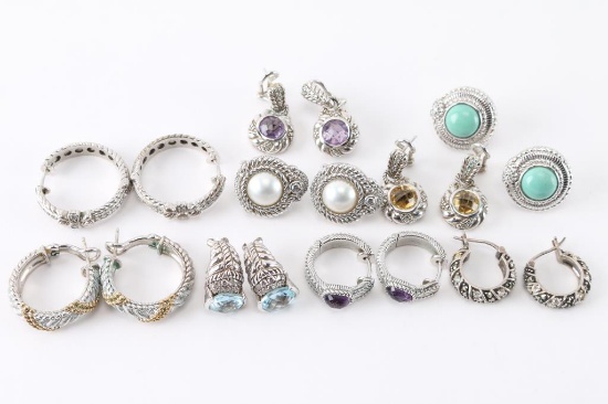 Lot of 10 Judith Ripka Earrings.
