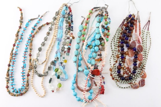 Large Lot of Beaded Necklaces.