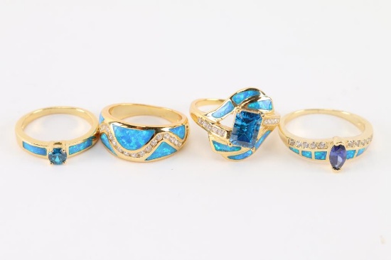 Lot of 4 Vermeil Rings.