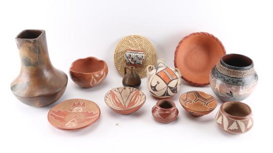 Lot of 12 Native American Pots