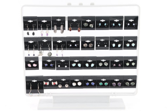 Lot of 32 Pair of Pierced Earrings