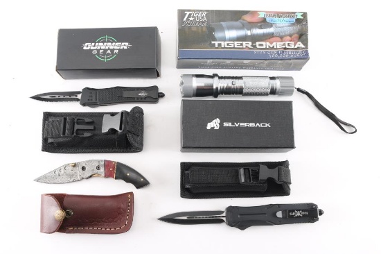 3 Knives & Stun Gun Flashlight