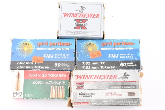 Misc Ammo Inclding .22 Hornet, .41 Mag & 7.62x25