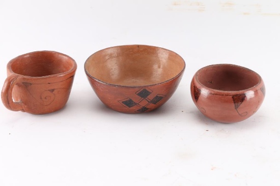 Collection of Three Maricopa Pots.
