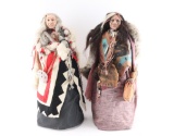 Lot of 2 Paper Mache Native Dolls.