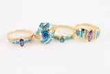 Lot of 4 Vermeil Rings.