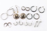 Lot of 10 Silver Pierced Earrings.