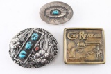 Lot of 3 Belt Buckles