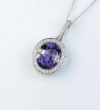 18CAI-50 AMETHYST & DIAMOND PENDANT