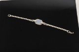 18BZ-16 OPAL & DIAMOND BRACELET