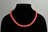 18RPS-42 CORAL BEAD NECKLACE & BRACELET