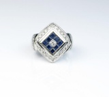 18CAI-44 SAPPHIRE & DIAMOND RING