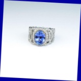 18CAI-17 TANZANITE & DIAMOND RING