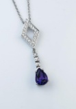 18CAI-24 AMETHYST & DIAMOND NECKLACE