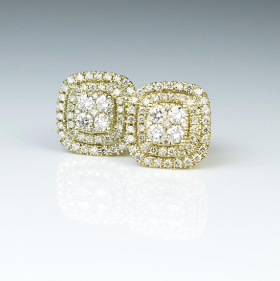 18CAI-10 IDEAL CUT DIAMOND EARRINGS