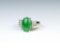 18CAI-33 GREEN JADE & DIAMOND RING