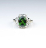 18CAI-40 CHROME DIOPSIDE & DIAMOND RING