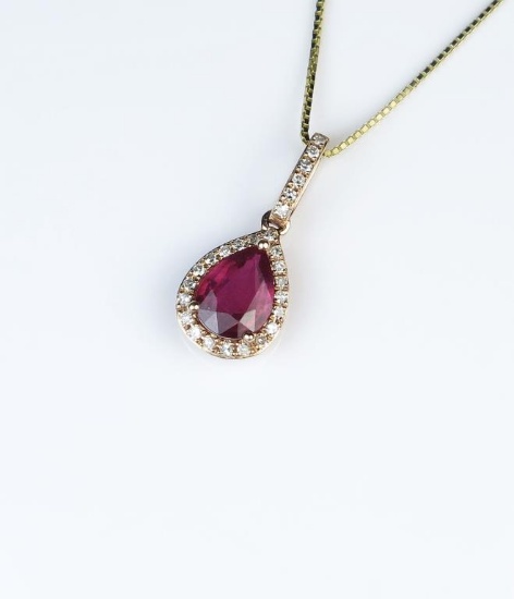 18CAI-51 RUBY & DIAMOND PENDANT