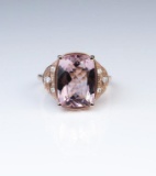 18CAI-55 MORGANITE & DIAMOND RING