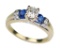 18CAI-27 BLUE DAPPHIRE & DIAMOND RING