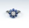18CAI-57 BLUE SAPPHIRE & DIAMOND RING