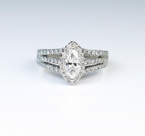 18CAI-34 MQ CENTER DIAMOND RING