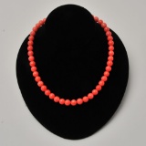 18RPS-36 CORAL BEAD NECKLACE