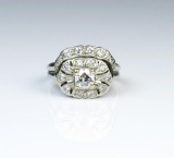 18CAI-48 ANTIQUE DIAMOND ENGAGEMENT/WEDDING