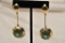 19GU-8 GOLD & ENAMELED VINTAGE EARRINGS