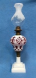 19GFE-43 VICTORIAN GLASS OIL LAMP