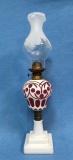 19GFE-44 VICTORIAN GLASS OIL LAMP