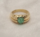 19RPS-33 MANS EMERALD CABOCHON RING