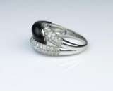 19CAI-25 ONYX & DIAMOND RING