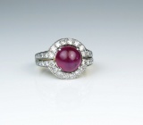 19CAI-6 BURMESE RUBY & DIAMOND RING