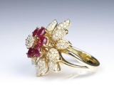 19CAI-28 RUBY & DIAMOND RING