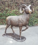 19GFE-92 LIFE SIZE BRONZE BIG HORN RAM