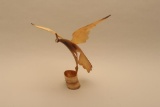 18KO-36 FOLK ART 19TH CEN. CARVED HORN BIRD