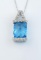 19CAI-44 BLUE TOPAZ & DIAMOND PENDANT