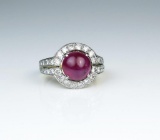 19CAI-6 BURMESE RUBY & DIAMOND RING