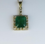 19CAI-4 EMERALD & DIAMOND PENDANT