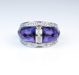 19CAI-45 AMETHYST & DIAMOND RING