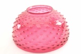 19KZ-5 CRANBERRY HOBNAIL GLASS LAMPS