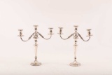 19KC-41 PAIR OF STERLING CANDELABRAS