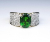 19CAI-28 TOURMALINE & DIAMOND RING