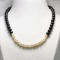 19CAI-72 FRESHWATER PEARLS & ONYX NECKLACE