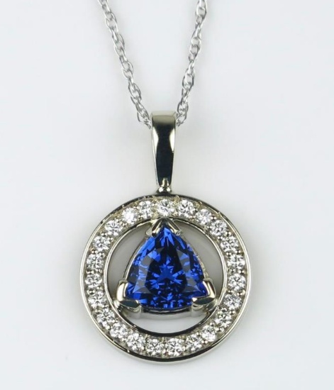 19CAI-26 TANZANITE & DIAMOND PENDANT
